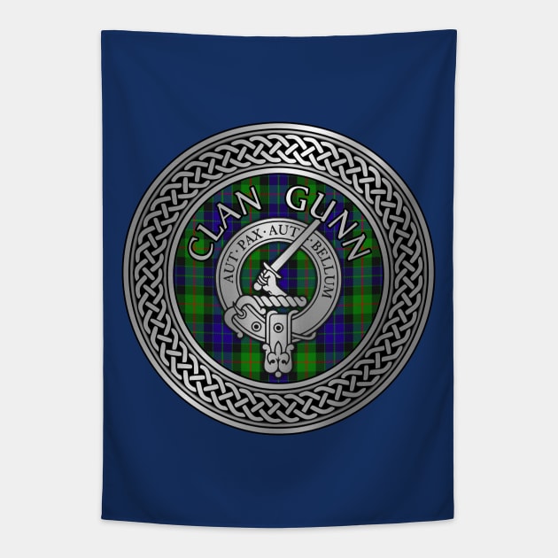 Clan Gunn Crest & Tartan Knot (Latin) Tapestry by Taylor'd Designs