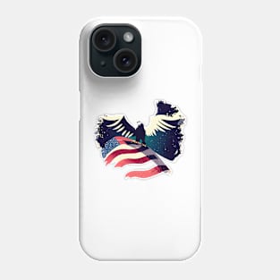 American Bald Eagle Flag on Transparent Background Phone Case