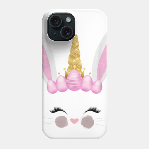 Girls Unicorn Easter Bunny Face Bunnicorn Egg Hunt Phone Case by Kink4on