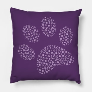 Purple Cat Paw Pattern Pillow