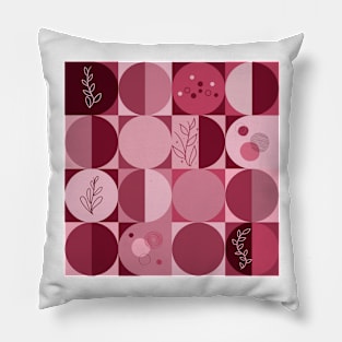 repeating geometry pattern with ornaments red color Pillow