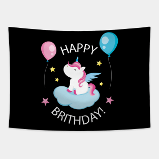 unicorn birthday Tapestry