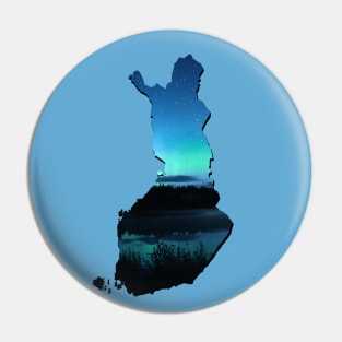 Blue map of finland Pin