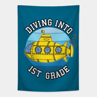 Diving Into 1st Grade Submarine Back To School Tapestry