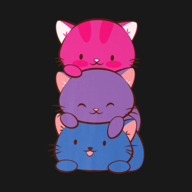 Bisexual Pride Kawaii Kitty Cat Stack Anime Bisexual Pride Cats T Shirt Teepublic