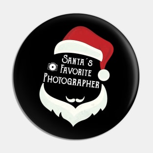 Santa's Favorite Photographer Funny Christmas Gift Pin