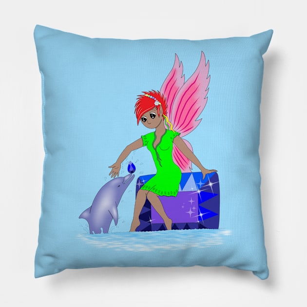 Sapphire Crystal Fairy Pillow by MelanieJeyakkumar