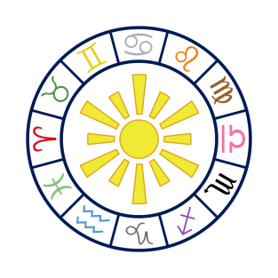 Astrological Zodiac Symbols Wheel Color T-Shirt