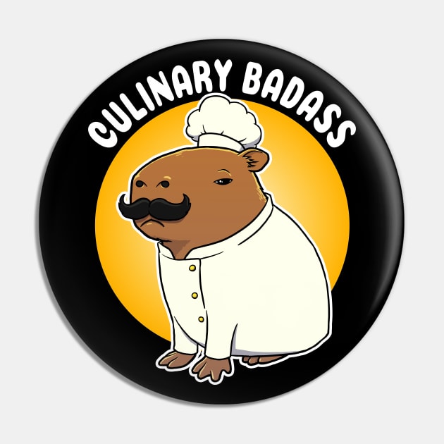 Culinary Badass Capybara Cartoon Pin by capydays