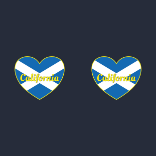 California Scotland UK Scotland Flag Heart T-Shirt