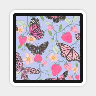 Strawberry butterflies Magnet