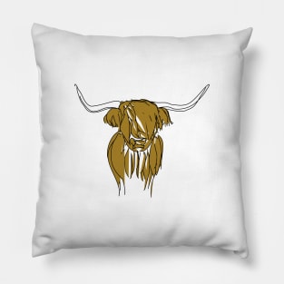 Long haired cow Pillow