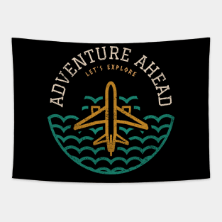 Adventure Ahead, Let's Explore Travel Accessories Gift Idea Tapestry