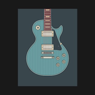 Faded Pelham Blue Rock LP Guitar T-Shirt