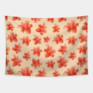 Watercolor flower pattern - red and beige Tapestry