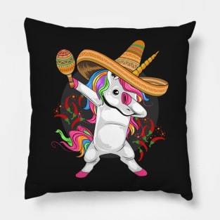 Unicorn Mexican Hat Cinco De Mayo Pillow