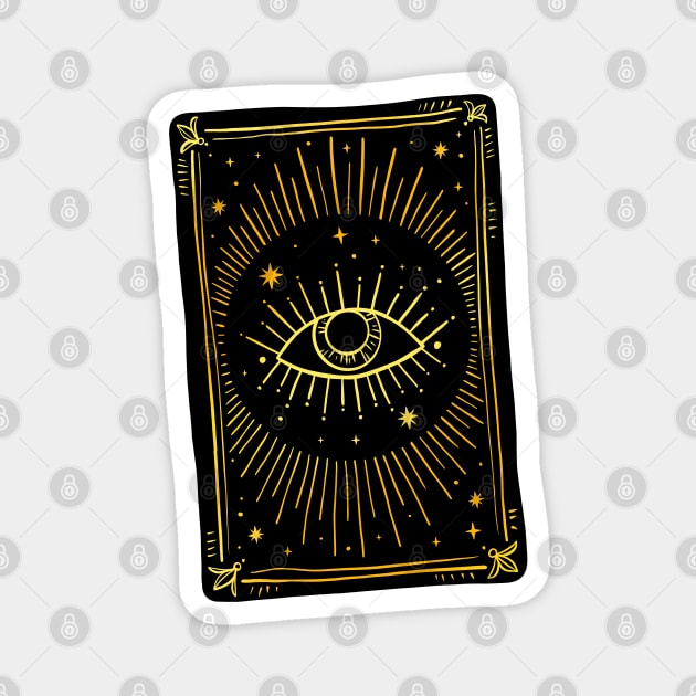 fortune-telling card with all seeing eye Magnet by OccultOmaStore