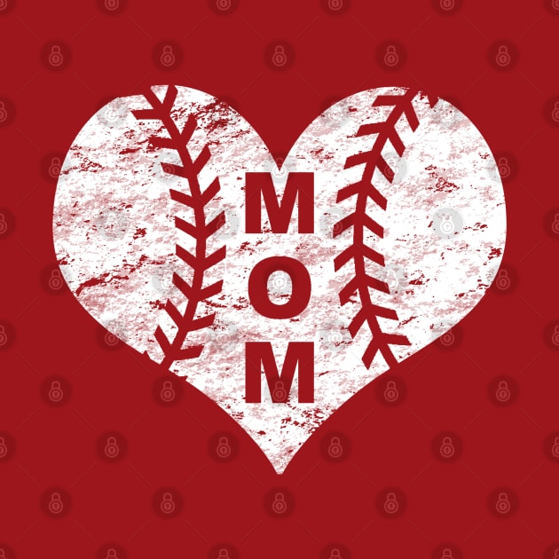 Baseball Mom Heart LOVE BASEBALL Vintage Distressed by TeeCreations