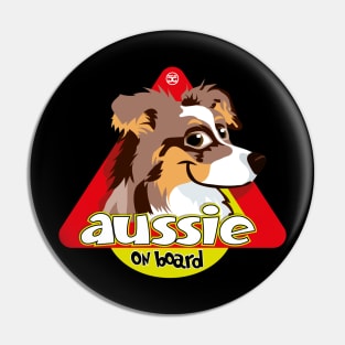Aussie on Board - Brown Merle Tricolor Pin
