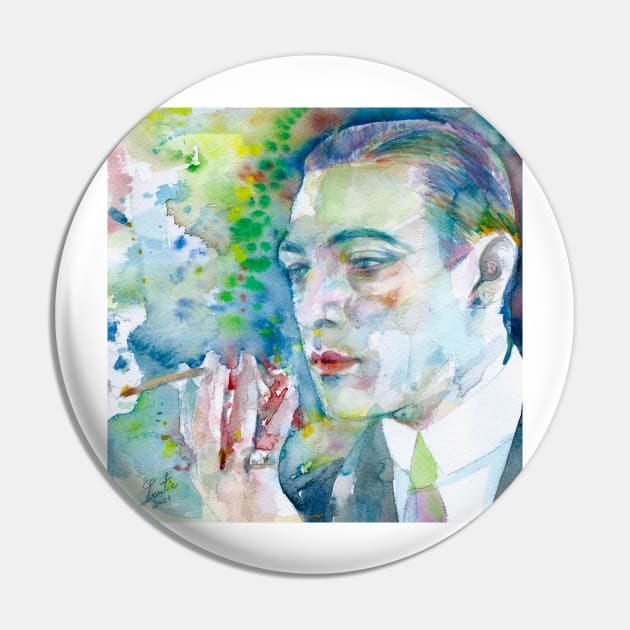 RUDOLPH VALENTINO watercolor portrait Pin by lautir