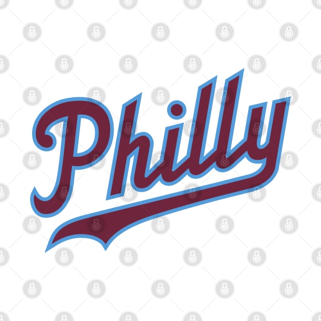 Philly Script - White/Burgundy by KFig21