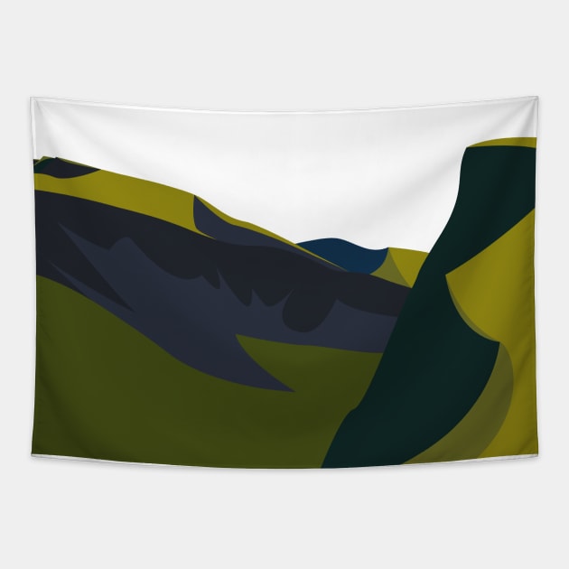 Minimalist Welsh Valley Tapestry by StephenWillisArt