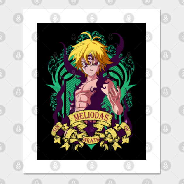 The Seven Deadly Sins Anime Meliodas Demon Seven Deadly Sins Posters And Art Prints Teepublic