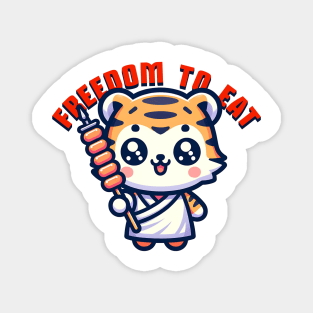 cute tiger cub with skewer Magnet
