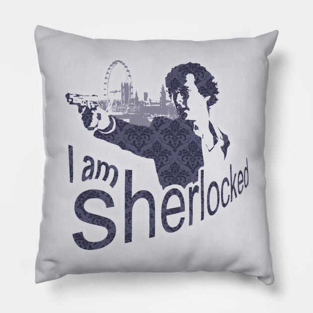 I am Sherlocked 2 Pillow by merkerinn