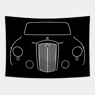 Wolseley 4/44 1950s classic British car white outline graphic Tapestry