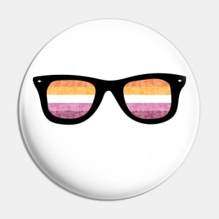 Lesbian Pride Flag Sun Glasses Design Pin