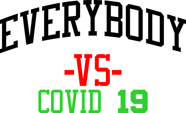 Everybody VS Covid 19 Kids T-Shirt by Ubold