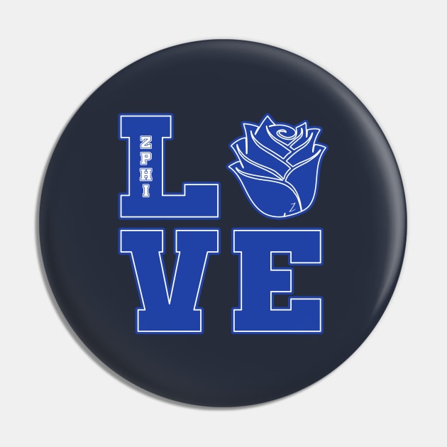 Zeta Love Finer Sorority Art Pin by DrJOriginals