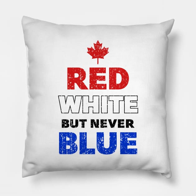 Red White but never Blue (Worn) Pillow by Roufxis