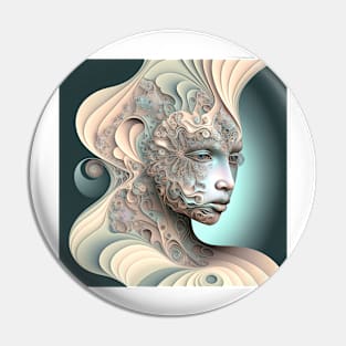 A Fractal Pattern of A Beautiful Woman Pin