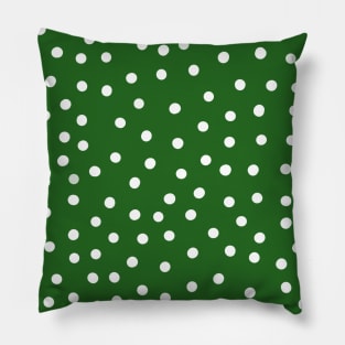 White Spots on Green Pattern Pillow