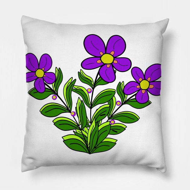 floral pattern fower tendril blossom blooms flower meadow Pillow by rh_naturestyles