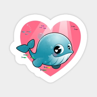 love baby blue whale Magnet