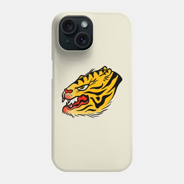 Tora - tiger old school tattoo art Phone Case by marcosmorce