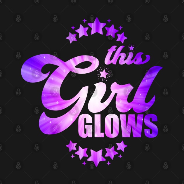 This girl Glows - Glow party squad funny gift idea T-Shirt by Teekingdom