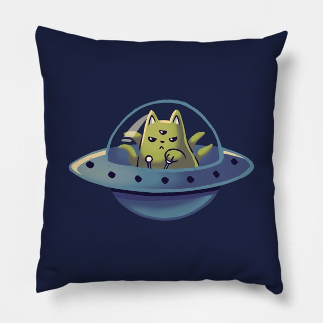 Cats in Space Alien // Universe, Kittens, Feline Pillow by Geekydog