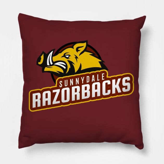 Sunnydale Razorbacks Pillow by Meta Cortex