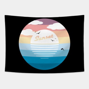 Breathtaking sunset at the beach Tapestry