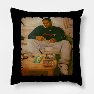 Young Lebron James Vintage Pillow