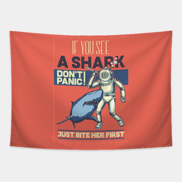 Shark Tapestry by Boutique Creativa