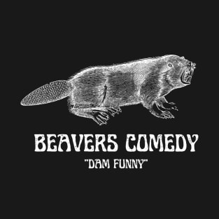 ANGRY BEAVER - WHITE TEXT T-Shirt