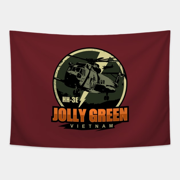 HH-3E Jolly Green Giant Vietnam (distressed) Tapestry by TCP