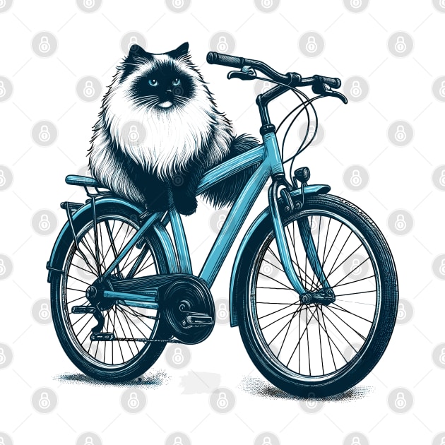 Ragdoll Cat On A Bicycle by Graceful Designs