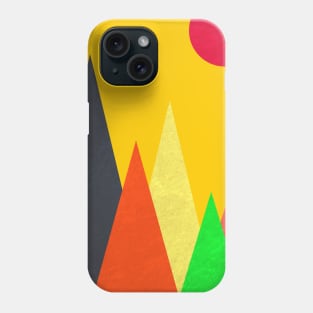 Minimalist Abstract Nature Art #12 Vibrant, Geometric, Colorful Mountains Phone Case