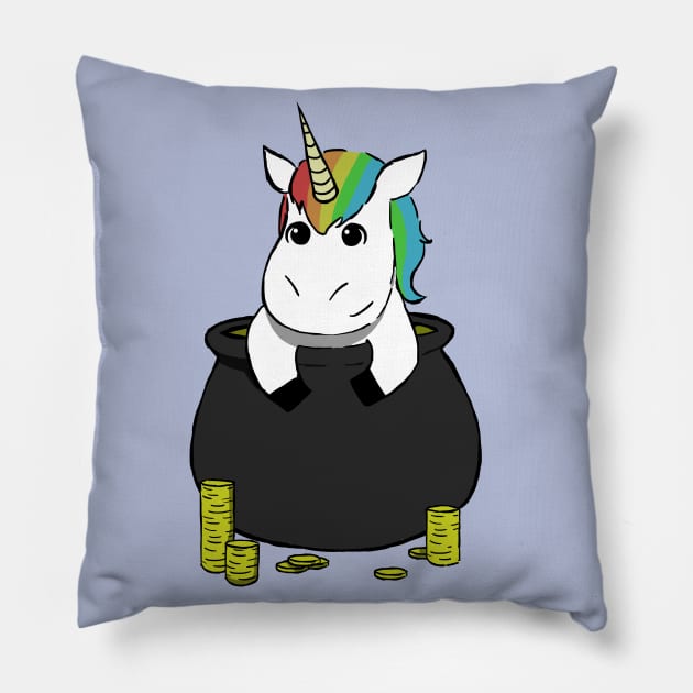 Pot of Gold Unicorn Pillow by TriggerAura